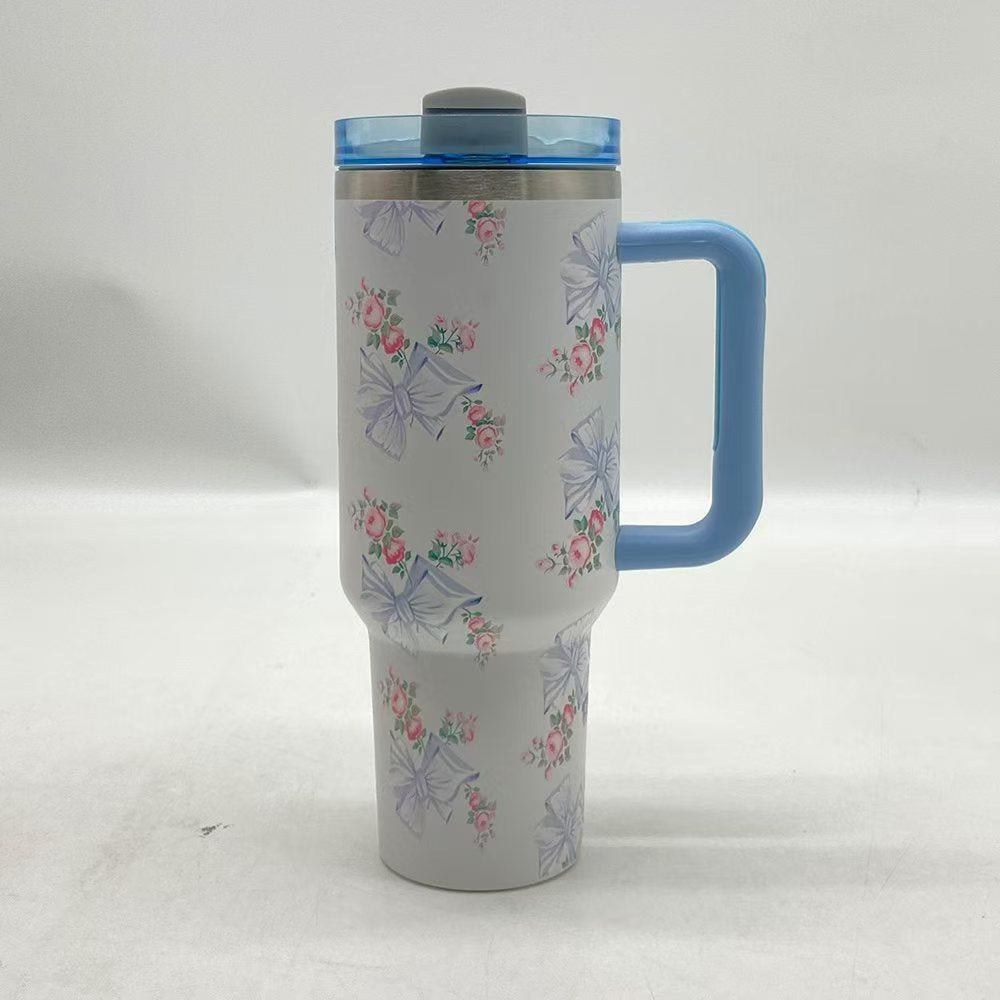 Wholesale Bowknot 40oz 304 Stainless Steel Vacuum Cup Large Capacity Ice Cup with Handle